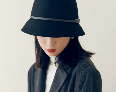 MISMEMO羊毛盆帽女秋冬百搭小沿渔夫帽...