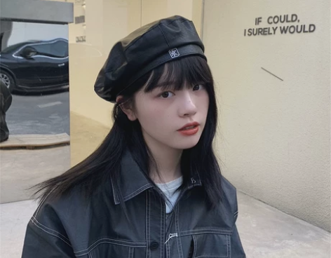 丁走走帽子女港风时尚pu贝雷帽女秋冬复古纯...