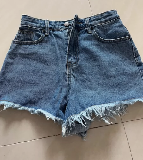 2023春夏新款牛仔短裤女高腰显瘦破洞毛边...