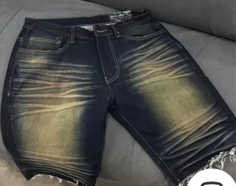 SOMKE RISE 做旧锈感褶皱短裤  ...