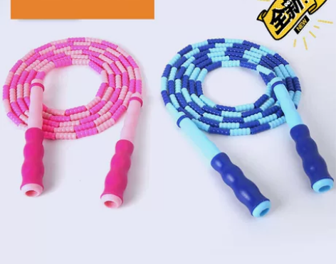 儿童学生健身运动训练跳绳，高品质软珠 竹节...
