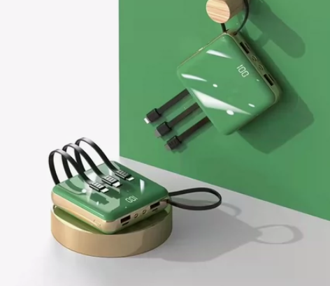 迷你充电宝自带线10000毫安超薄小巧便携...