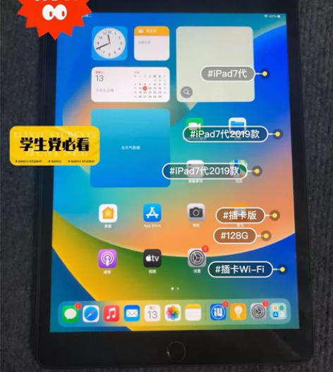 个人闲置苹果iPad7代 2019款，Wi...