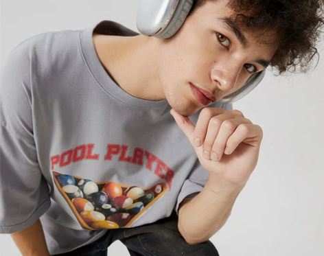 ArchOlive夏季新款情侣台球印花短袖...