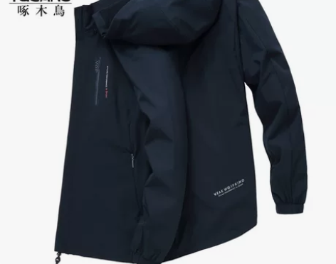 啄木鸟秋季外套男 宽松加大码可脱卸帽 春秋...