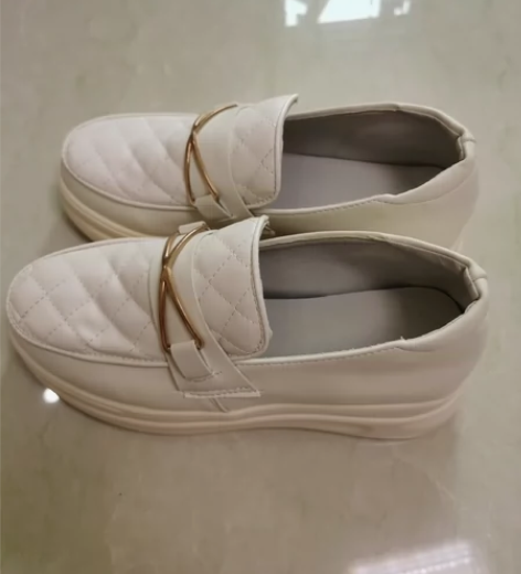 真皮12公分内增高休闲小白鞋 小个子超高跟...