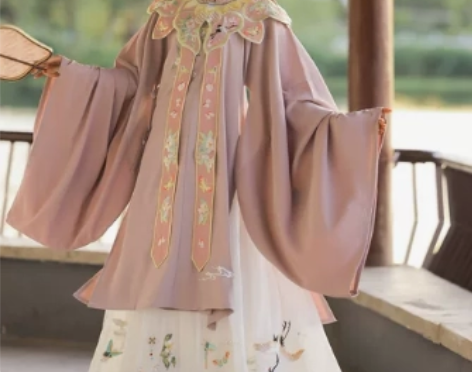 ?玉术原创汉服女明制立领斜襟长衫齐腰褶裙重...