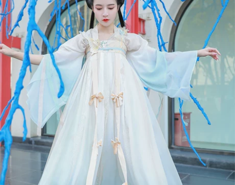 都城南庄汉服蓝灵齐胸襦裙汉元素华夏汉服日常...