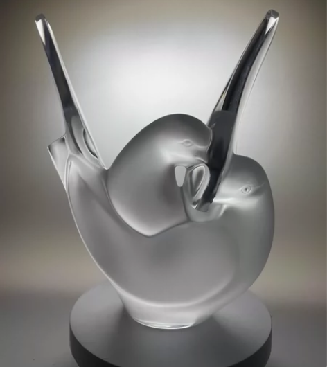 莱俪水晶花瓶Lalique 系列：鸽子尺寸...