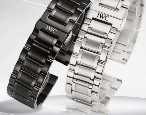 万国手表带实心钢带精钢蝴蝶扣表带配件女 平...