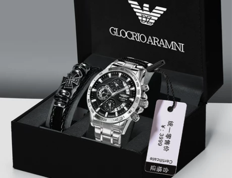 阿玛妮手表男士机械表学生瑞士商务大表盘钢带...