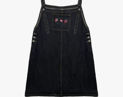 YUZI鱼子家新款秋季胖mm中长款牛仔背带...