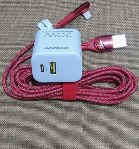 品胜双口快充头加L头2米PD编织线一套，双...