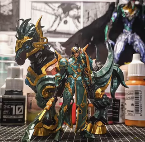 关羽武圣，白模涂装作品 关羽主体7cm，马...