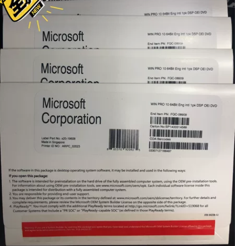 全新原封正版Windows10英文专业版6...