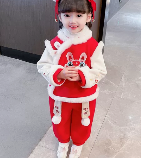 拜年服唐装套装儿童冬装宝宝中国风女孩汉服 ...