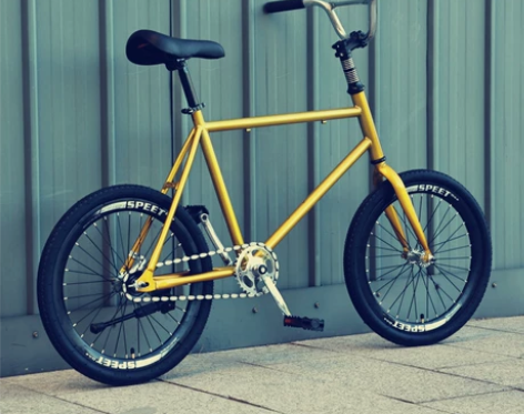 死飞自行车20寸男款成人固齿倒刹爆改橄榄链...