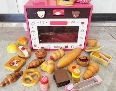 新款木制仿真烤箱玩具过家家微波炉儿童烤炉宝...