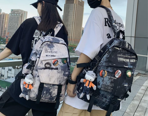 初中潮流双肩包高中大学生运动款简约背包女2...