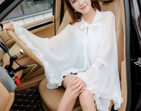 新款夏百搭雪纺小披肩外搭雪纺开衫短外套沙滩...