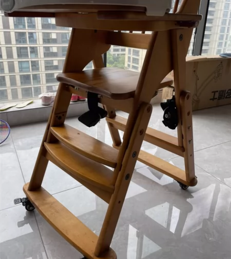 贝易宝宝实木餐椅，9成新，没怎么用过，，质...