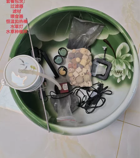 景德镇陶瓷金鱼缸家居客厅乌龟缸装饰睡碗莲缸...