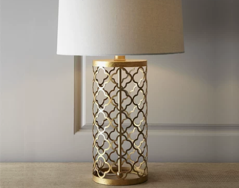 铁艺镂空金色台灯创意客厅装饰卧室 完美无瑕...