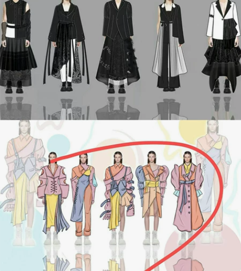 服装设计效果图款式图作品集线稿草图灵感版私...