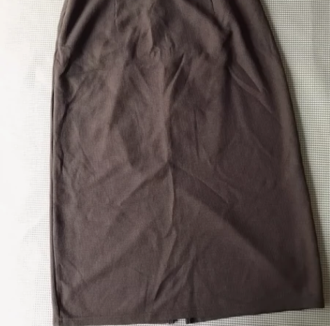 铅笔裙 一步裙 后开叉 后松紧 棕色大地色...