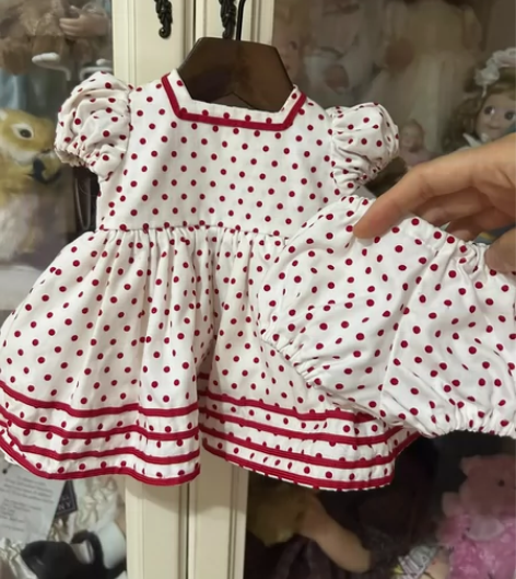 浓汤娃衣古董陶瓷娃娃衣服小斜眼衣服裙子套装...