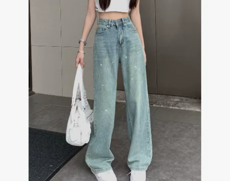 高腰牛仔阔腿裤~ 感兴趣的话点“我想要”和...